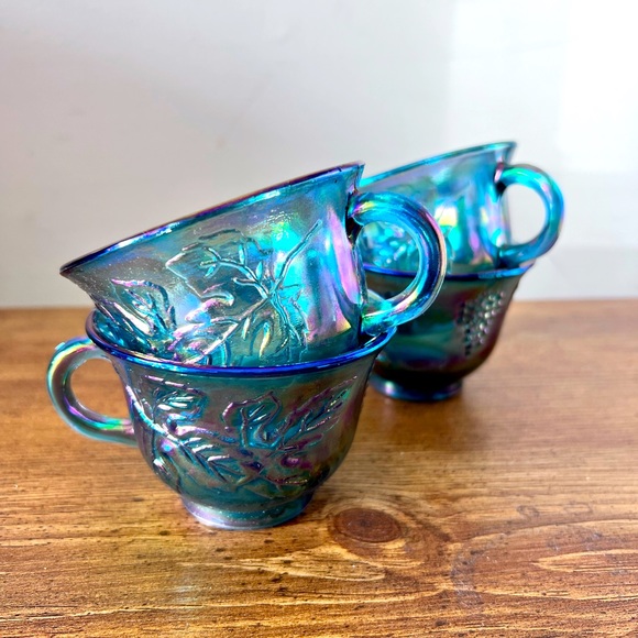 Indiana Glass Other - 4-Indiana Harvest Grape Style Carnival Glass Set of 4 cups